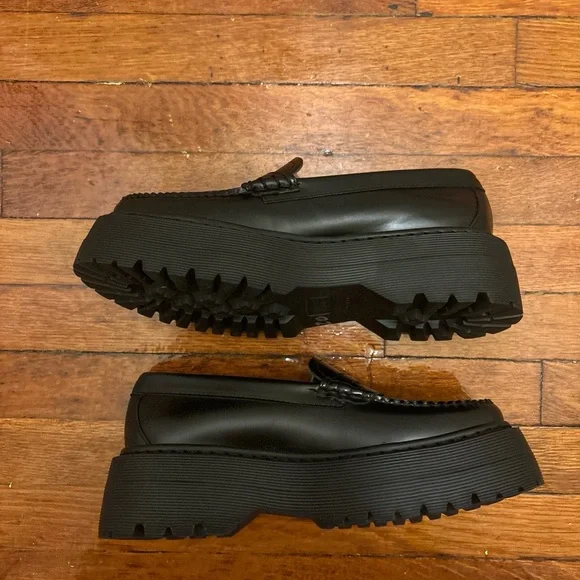 Women’s GH Bass Whitney platform Black Loafers size 8 - Picture 2 of 8